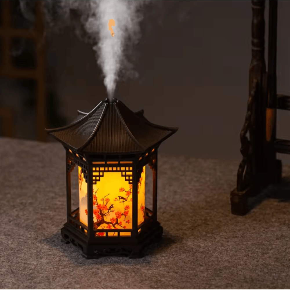 Chinese Pavilion Humidifier Night Light Ultrasonic Mist Decorative Air Diffuser 2