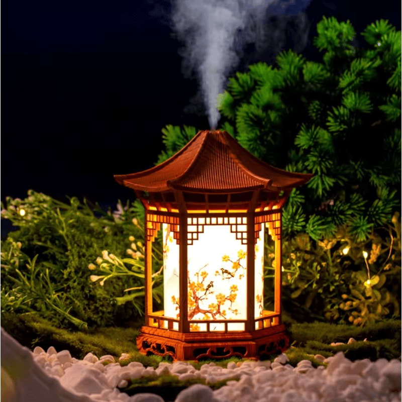 Chinese Pavilion Humidifier Night Light Ultrasonic Mist Decorative Air Diffuser 3