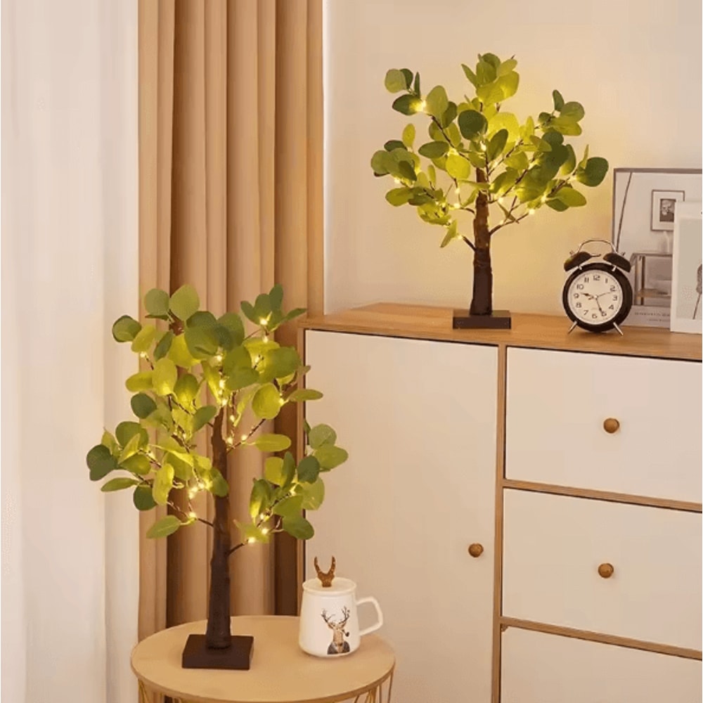 Eucalyptus Birch Tree Fairy Lights USB Battery Powered Decorative Desk Lamp 0