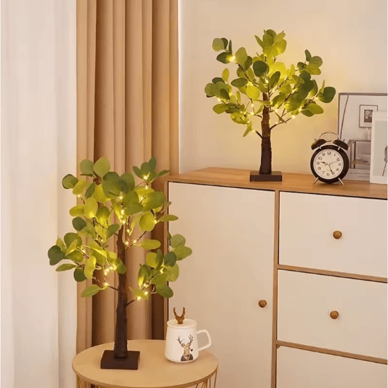 Eucalyptus Birch Tree Fairy Lights USB Battery Powered Decorative Desk Lamp 0