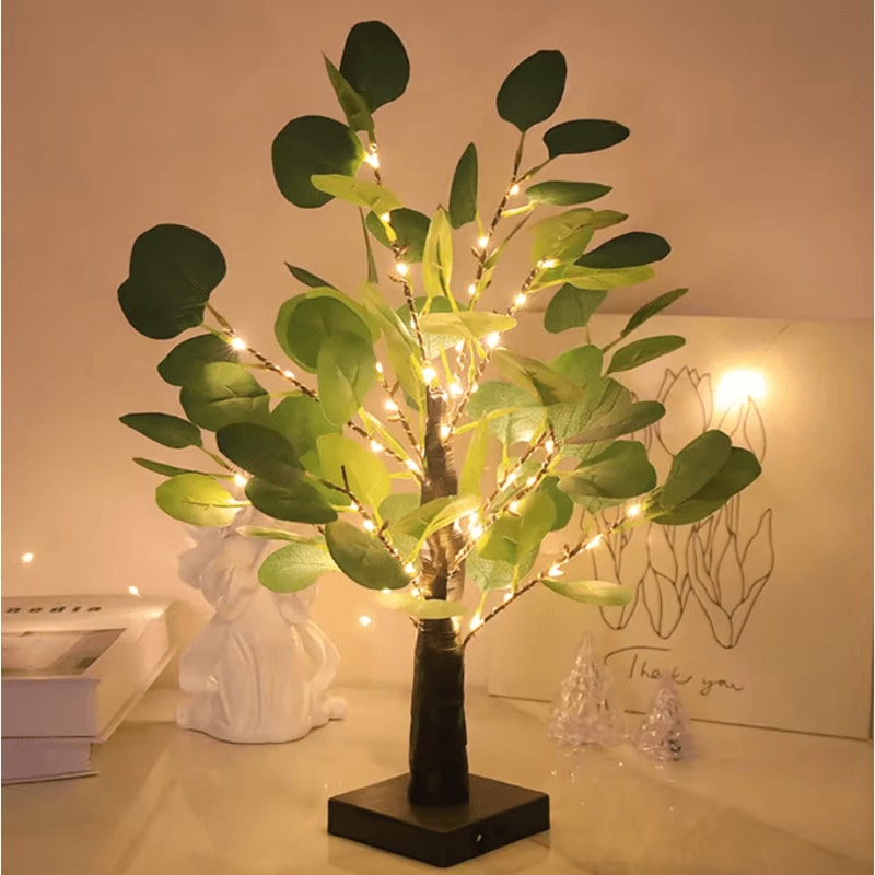 Eucalyptus Birch Tree Fairy Lights USB Battery Powered Decorative Desk Lamp 2