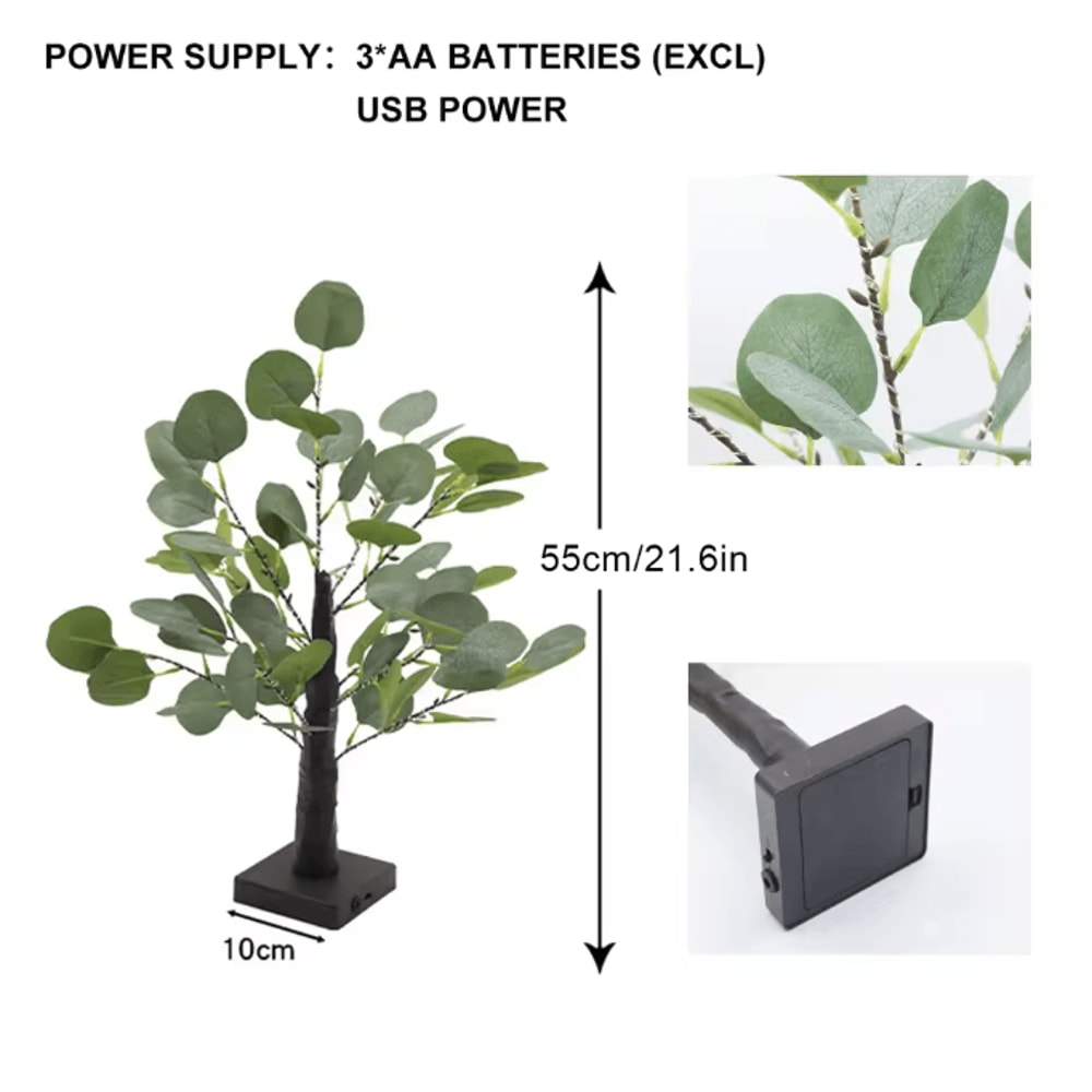 Eucalyptus Birch Tree Fairy Lights USB Battery Powered Decorative Desk Lamp 5