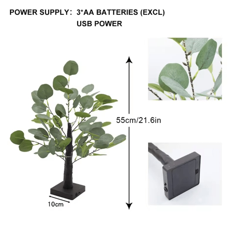 Eucalyptus Birch Tree Fairy Lights USB Battery Powered Decorative Desk Lamp 5