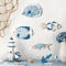 Coastal Wooden Fish Wall Decor Set 4PCS Nautical Beach Hanging Art 0