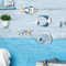Coastal Wooden Fish Wall Decor Set 4PCS Nautical Beach Hanging Art 1