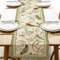 Vintage Floral Bird Linen Table Runner Farmhouse Kitchen Dining Decor 0
