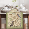 Vintage Floral Bird Linen Table Runner Farmhouse Kitchen Dining Decor 1