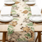 Vintage Floral Bird Linen Table Runner Farmhouse Kitchen Dining Decor 7