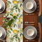 Watercolor Lemon Linen Table Runner Summer Farmhouse Kitchen Decor 2