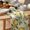 Watercolor Lemon Linen Table Runner Summer Farmhouse Kitchen Decor 4
