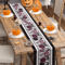 Halloween Skull Rose Gothic Linen Table Runner Spooky Party Decor 4