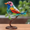 Multicolor Acrylic Birds On Branch Ornament Stained Glass Style Desktop Decor 2