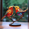Multicolor Acrylic Birds On Branch Ornament Stained Glass Style Desktop Decor 3