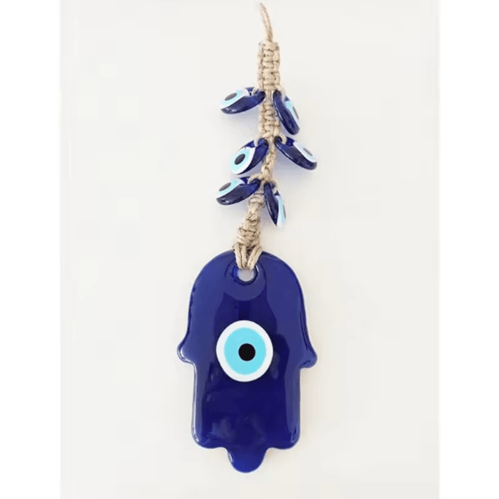 Hamsa Hand Evil Eye Wall Hanging Turkish Blue Protection Home Decor 2