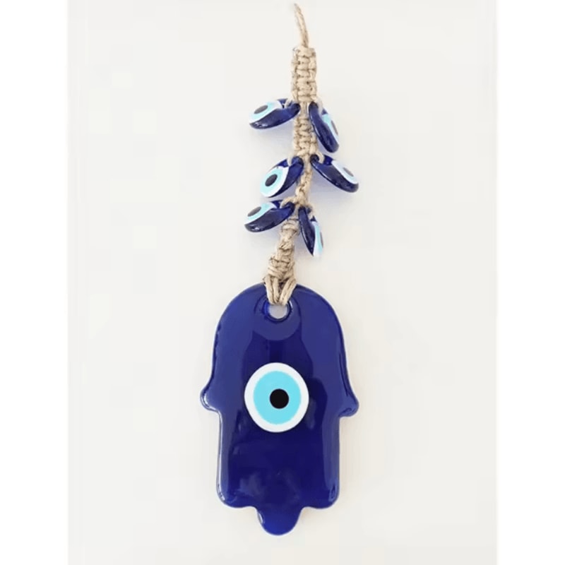 Hamsa Hand Evil Eye Wall Hanging Turkish Blue Protection Home Decor 2