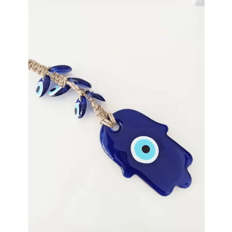 Hamsa Hand Evil Eye Wall Hanging Turkish Blue Protection Home Decor 3
