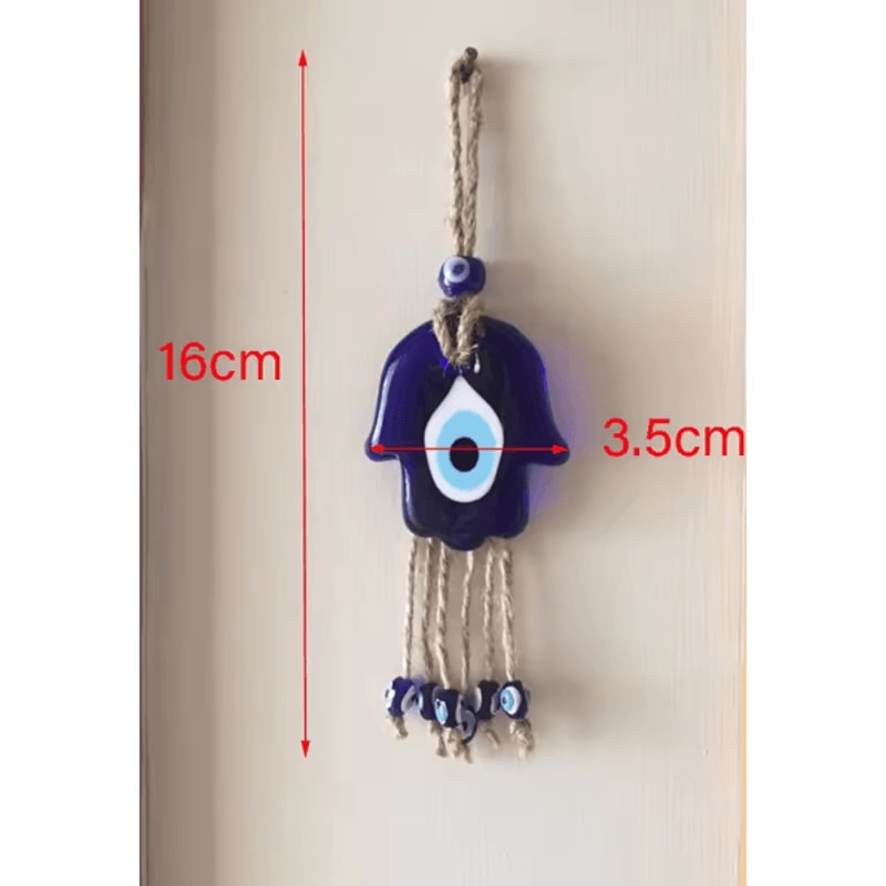 Hamsa Hand Evil Eye Wall Hanging Turkish Blue Protection Home Decor 6