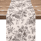 Chinoiserie Blue Floral Linen Table Runner Elegant Farmhouse Dining Decor 7