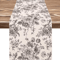 Chinoiserie Blue Floral Linen Table Runner Elegant Farmhouse Dining Decor 7