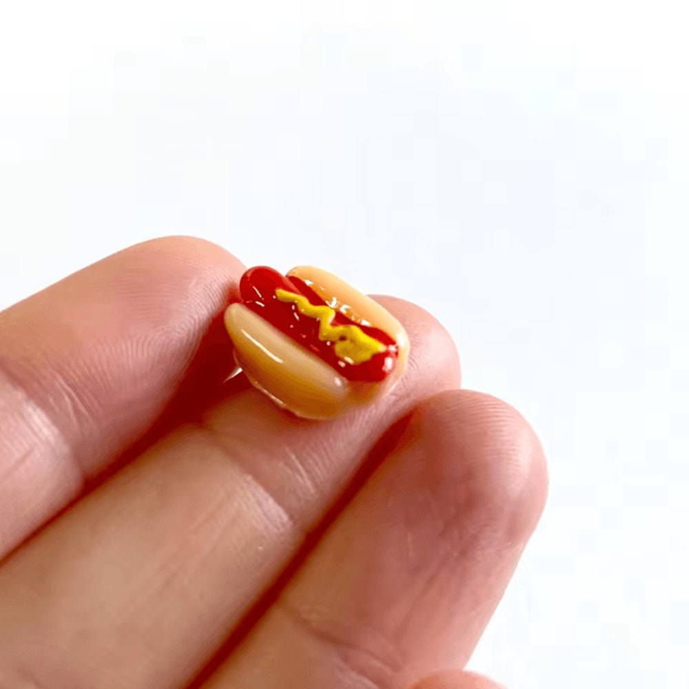 Mini Resin Hotdog Set Kawaii Dollhouse DIY Food Miniatures 0