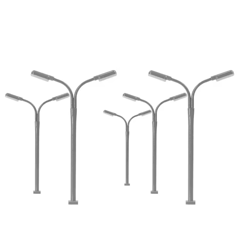 N Scale Street Lights Set Miniature LED Lamp Posts For Model Train Diorama Lighting 0