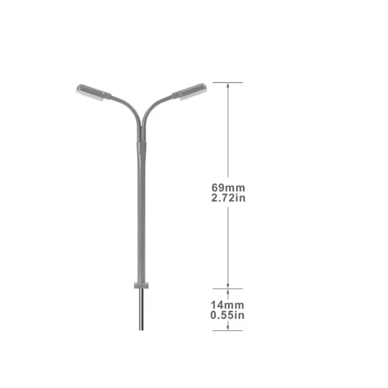 N Scale Street Lights Set Miniature LED Lamp Posts For Model Train Diorama Lighting 4