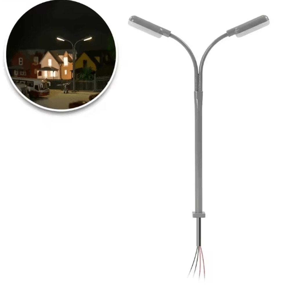 N Scale Street Lights Set Miniature LED Lamp Posts For Model Train Diorama Lighting 5