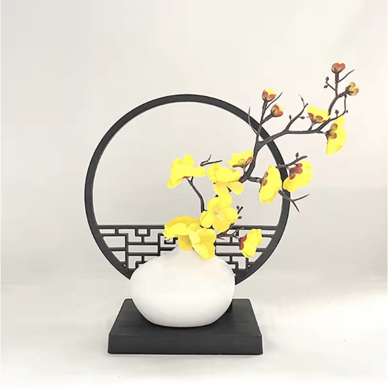Elegant Artificial Plum Blossom Bonsai With Screen Base ChineseInspired Mini Bonsai Tree Decor 9
