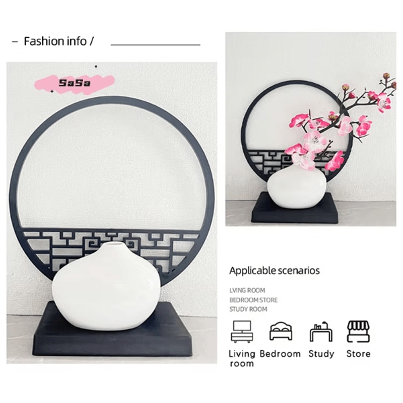 Elegant Artificial Plum Blossom Bonsai With Screen Base ChineseInspired Mini Bonsai Tree Decor 2