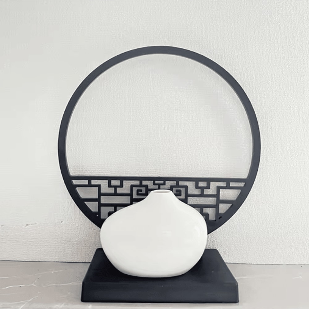 Elegant Artificial Plum Blossom Bonsai With Screen Base ChineseInspired Mini Bonsai Tree Decor 5