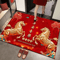 Chinese New Year Year Of The Horse Rug Red Gold Festival Carpet With Running Horse Peony Design 2