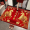 Chinese New Year Year Of The Horse Rug Red Gold Festival Carpet With Running Horse Peony Design 3