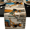 Ancient Egyptian Linen Table Runner Ethnic Mural Dining Decor For Kitchen Holiday Tables 0