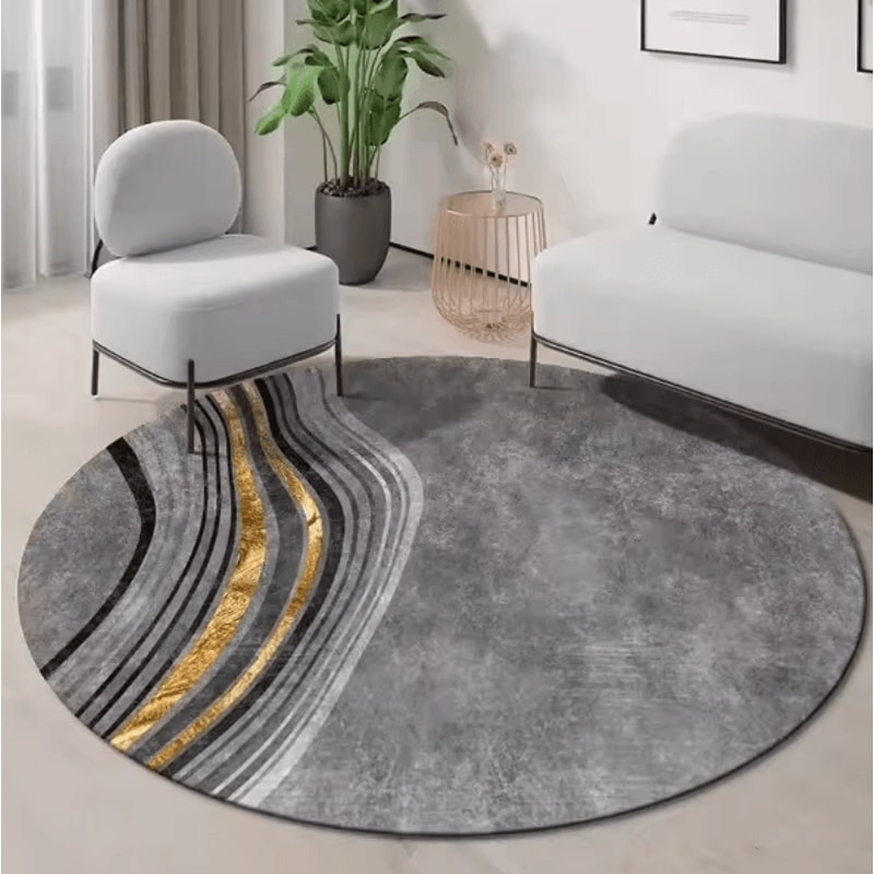 Modern Irregular Area Rug Washable NonSlip Minimalist Carpet For Living Room Bedroom 0