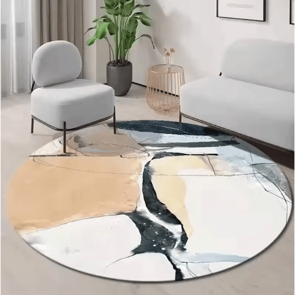 Modern Irregular Area Rug Washable NonSlip Minimalist Carpet For Living Room Bedroom 2