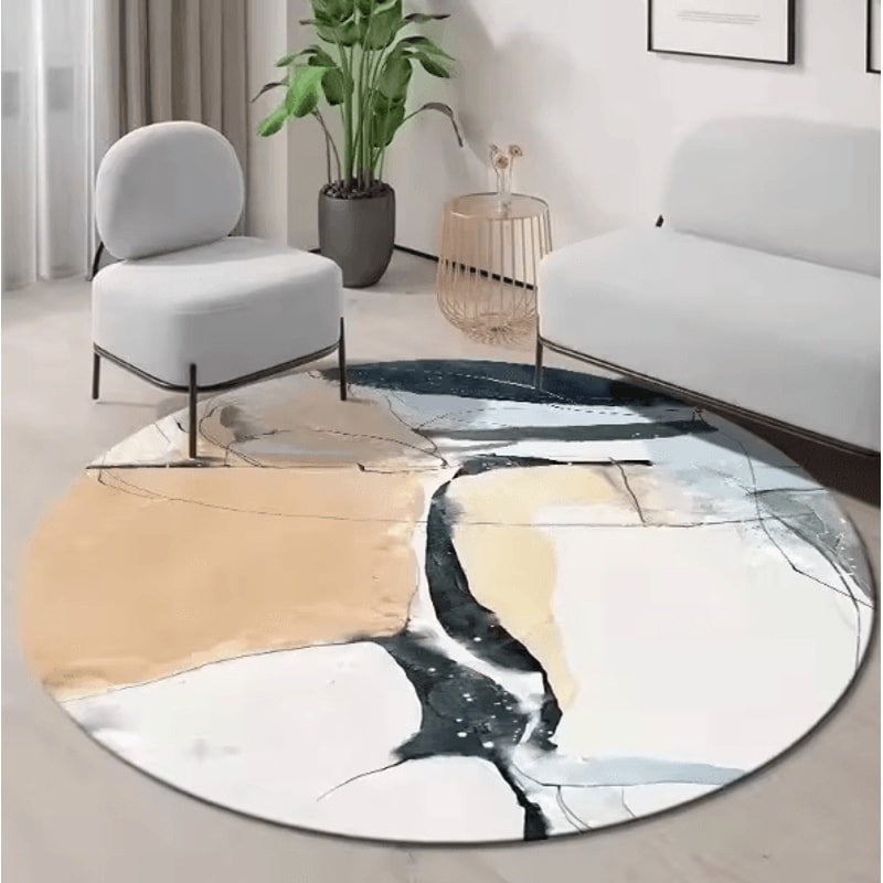 Modern Irregular Area Rug Washable NonSlip Minimalist Carpet For Living Room Bedroom 2