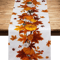 Thanksgiving Pumpkin Maple Leaf Table Runner Autumn Harvest Linen Decor For Dining Kitchen 0