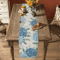 Blue Hydrangea Eucalyptus Linen Table Runner Farmhouse Floral Dining Wedding Table Decor 1