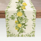 Spring Summer Lemon Floral Linen Table Runner Fresh Citrus Kitchen Dining Decor 0
