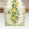 Spring Summer Lemon Floral Linen Table Runner Fresh Citrus Kitchen Dining Decor 0