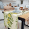 Spring Summer Lemon Floral Linen Table Runner Fresh Citrus Kitchen Dining Decor 5
