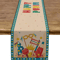 Happy Purim Linen Table Runner Festive Jewish Holiday Carnival Table Decor 0