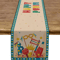 Happy Purim Linen Table Runner Festive Jewish Holiday Carnival Table Decor 0