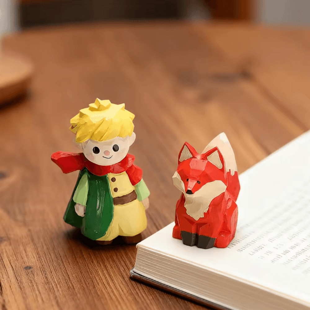 Handcrafted Wooden Fox Figurine Vintage Mini Fox Sculpture For Home Office Decor 6