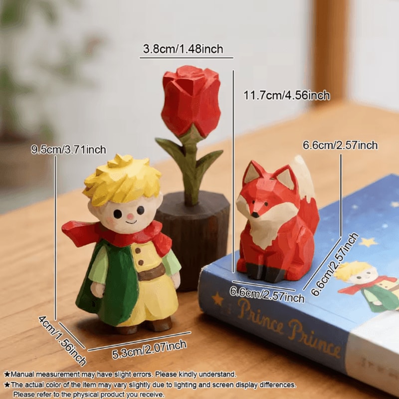 Handcrafted Wooden Fox Figurine Vintage Mini Fox Sculpture For Home Office Decor 8