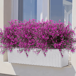 12 bundles uv resistant artificial outdoor flowers – lifelike plastic shrubs for garden & window box decor