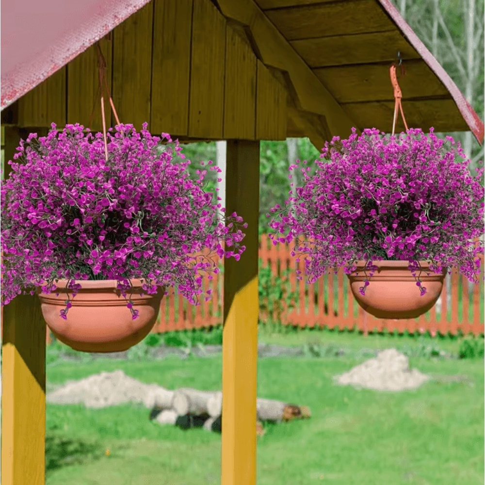 12 Bundles UV Resistant Artificial Outdoor Flowers Lifelike Plastic Shrubs For Garden Window Box 3