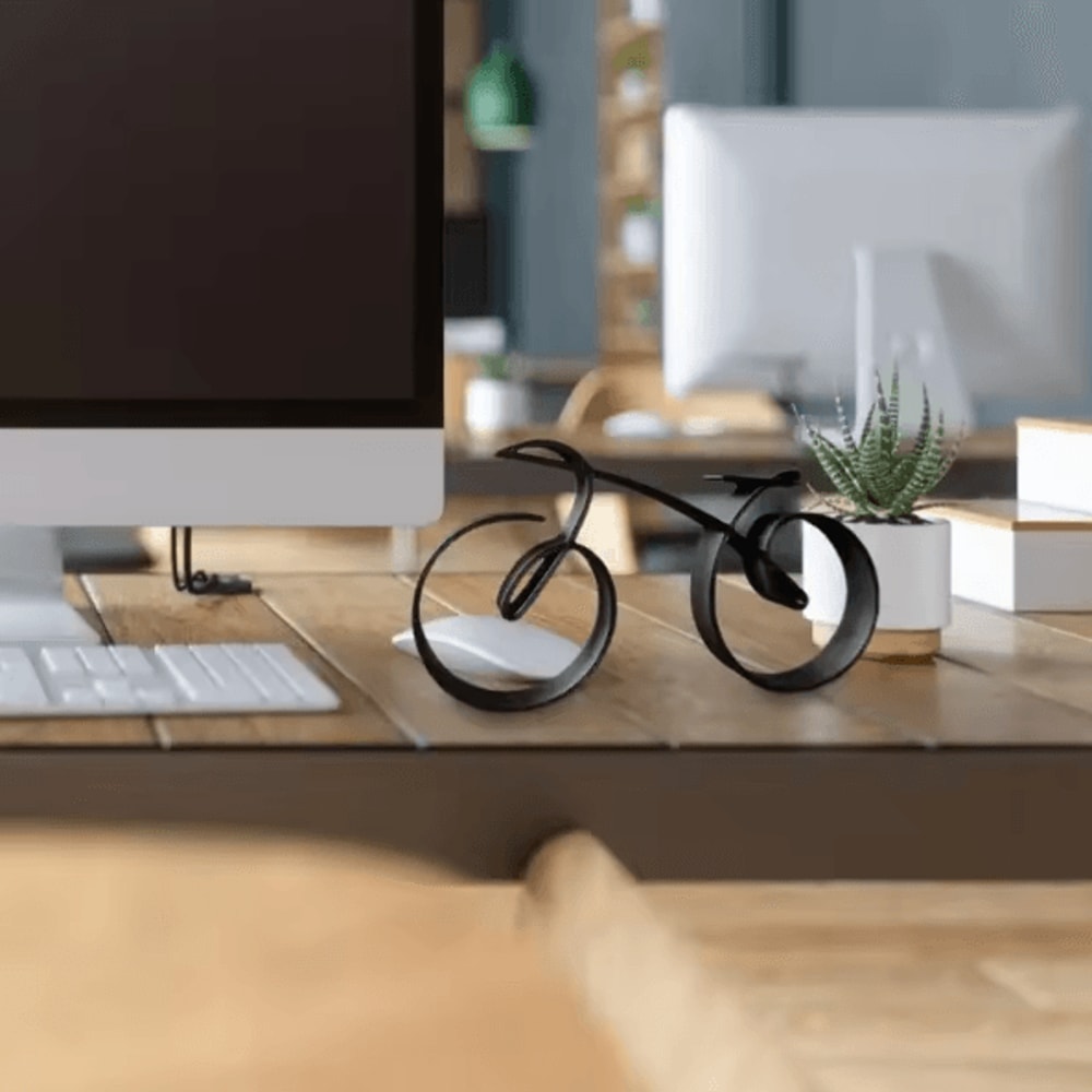 Minimalist Acrylic Bicycle Sculpture Modern Desk Decor Bike Ornament For Home Office 3