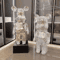 Gradient Violent Bear Statue Luxury Resin Mirror Sculpture For Living Room Decor 1
