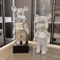 Gradient Violent Bear Statue Luxury Resin Mirror Sculpture For Living Room Decor 1